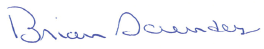 Signature de Brian Saunders